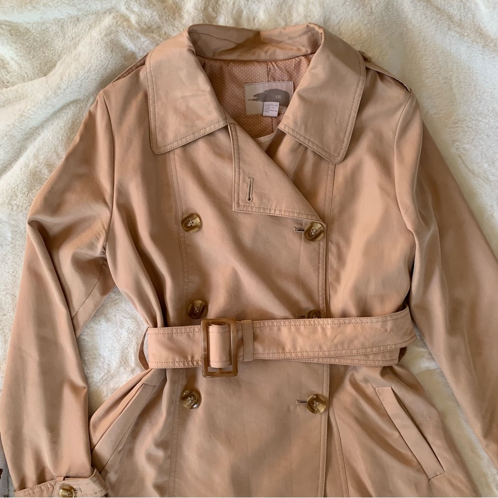 FOREVER 21 Peach Trench Coat XS - Picture 2 of 11